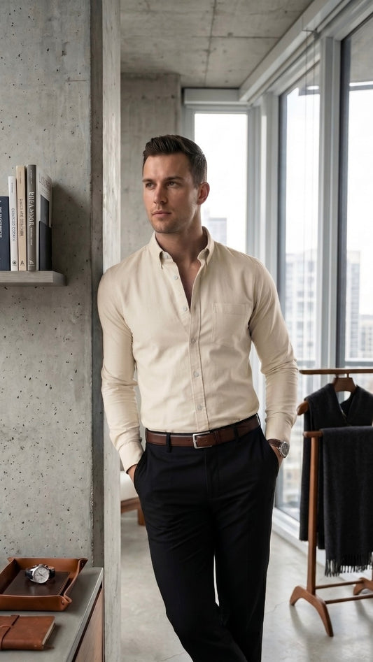 Oxford Lenin Shirt - Beige