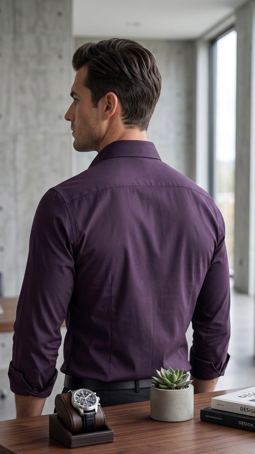 Formal Cotton Shirt- Purple
