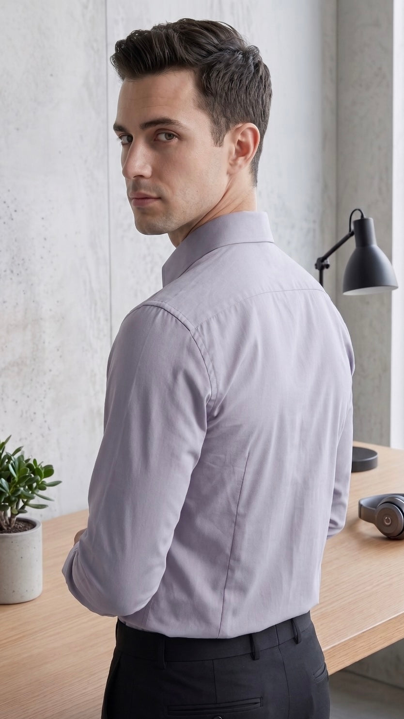 Formal Cotton Shirt- Sky Gray