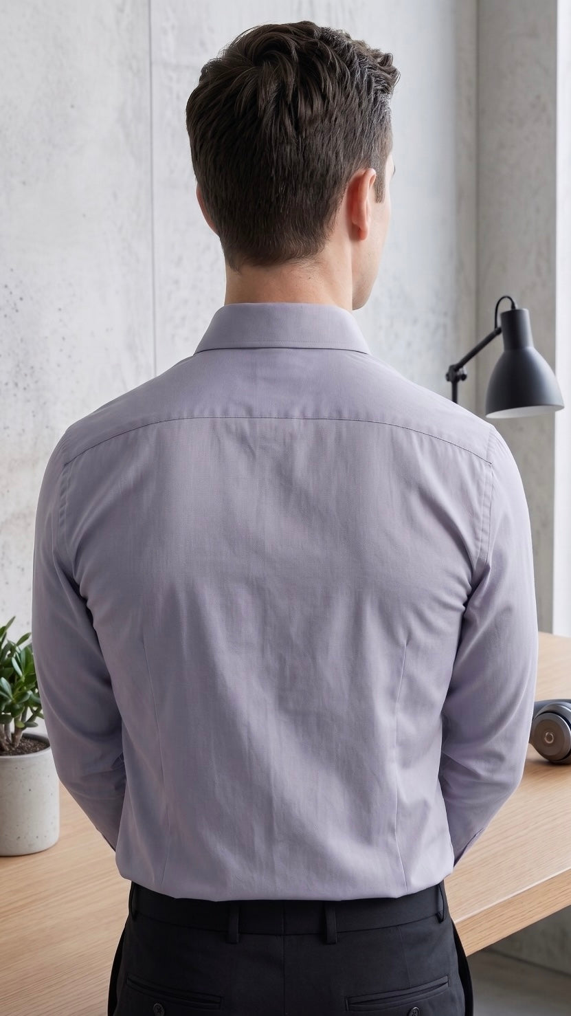 Formal Cotton Shirt- Sky Gray