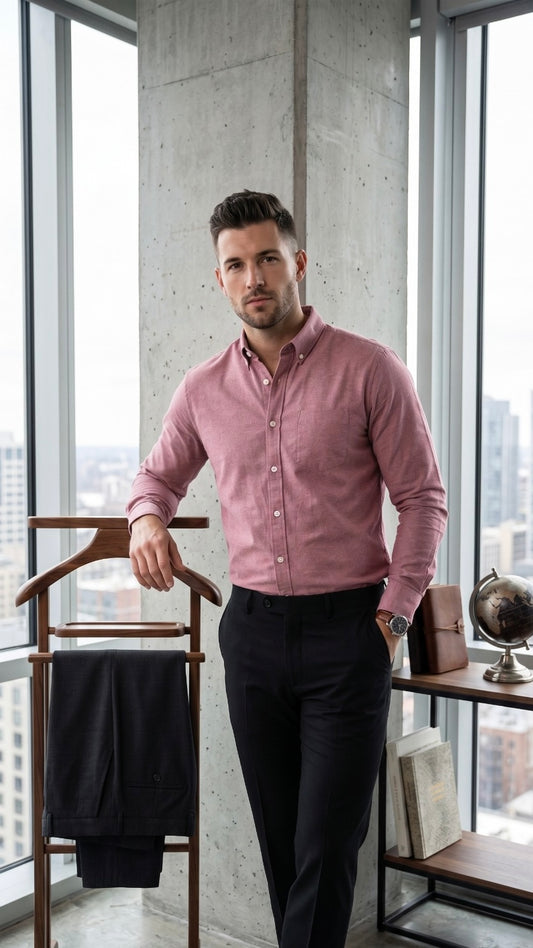 Oxford Lenin Shirt - Red Pink