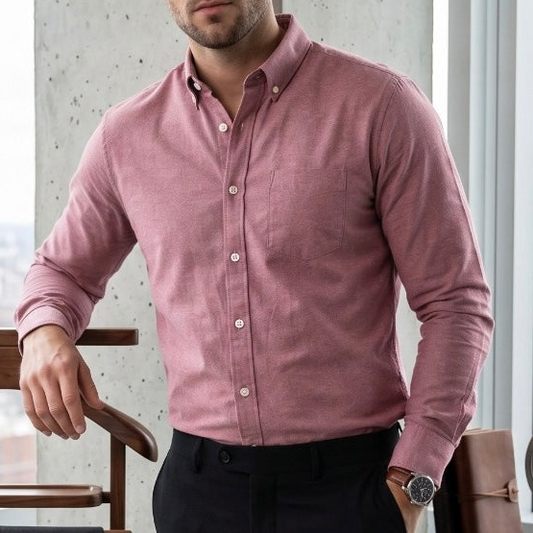 Oxford Lenin Shirt - Red Pink