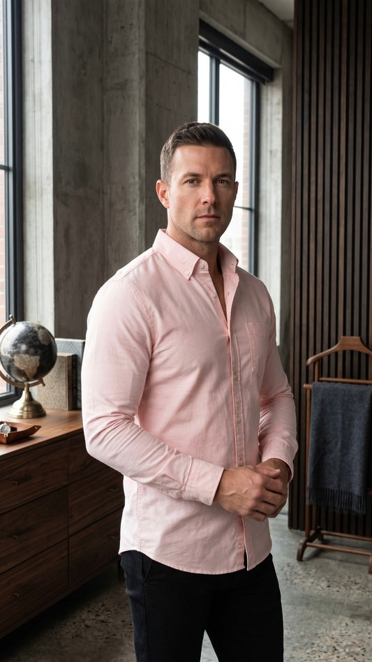 Oxford Lenin Shirt- Rose