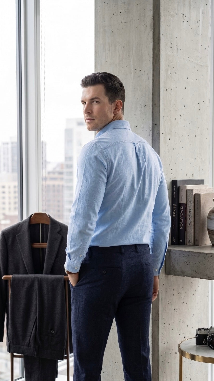 Oxford Lenin Shirt - Sky Blue