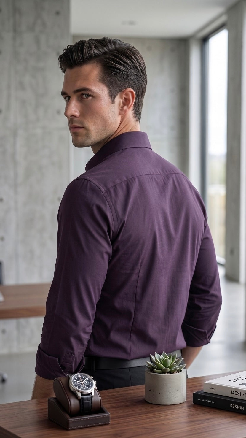 Formal Cotton Shirt- Purple