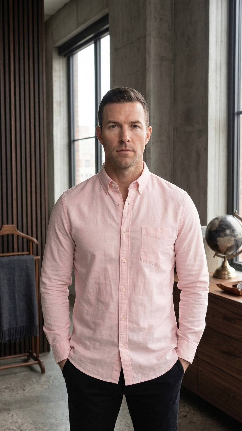 Oxford Lenin Shirt- Rose