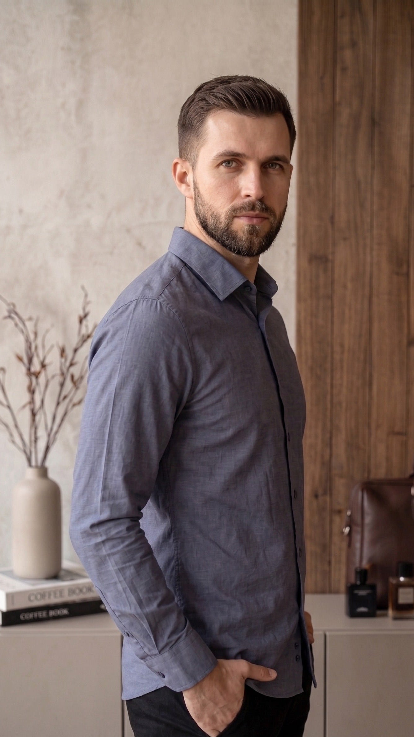 Formal Cotton Shirt - Blue