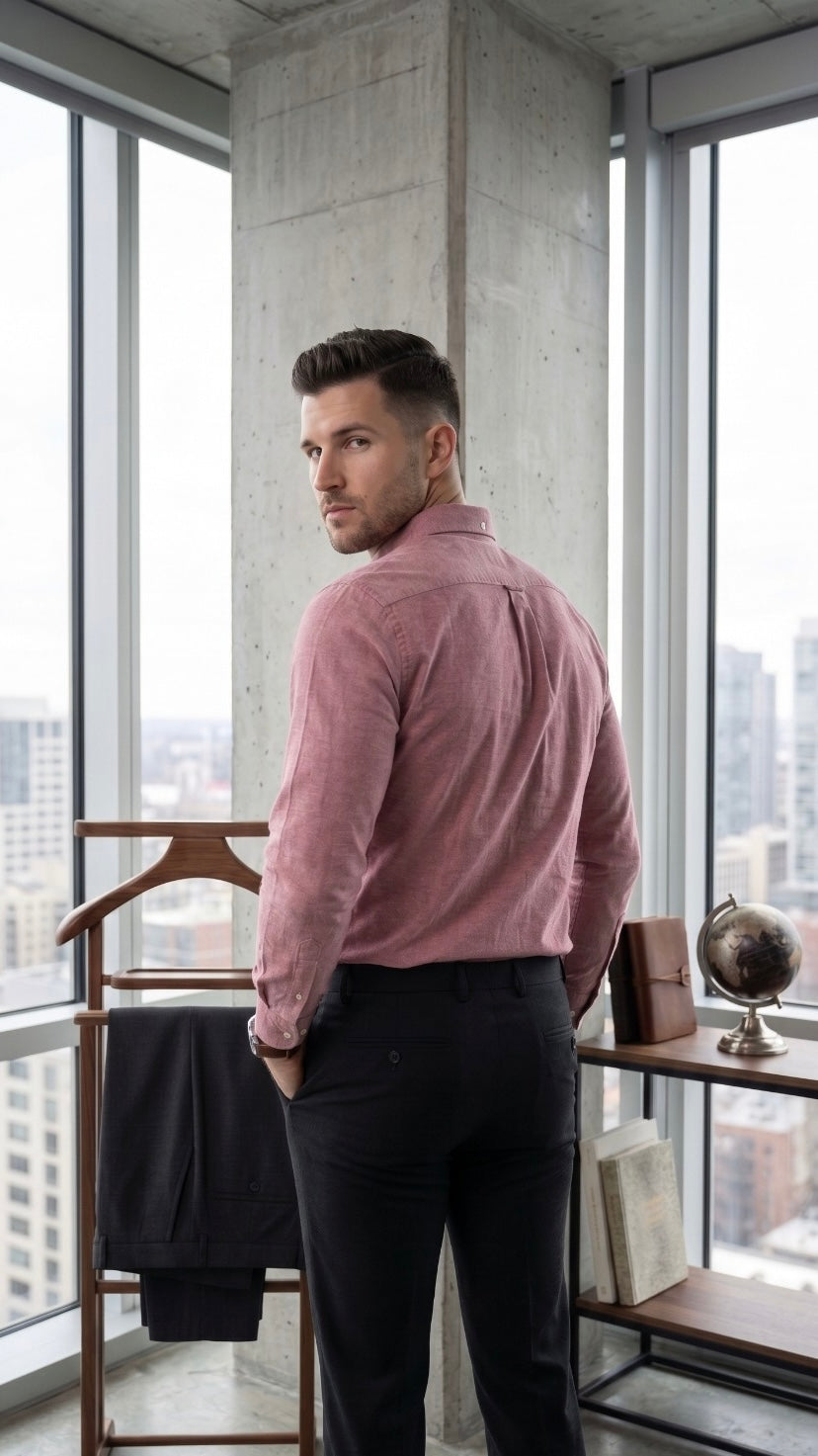 Oxford Lenin Shirt - Red Pink